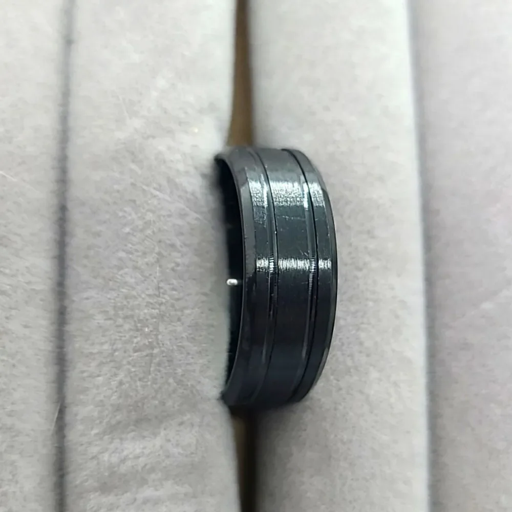 Matte Black Tungsten Ring 8mm Grooved Wedding Band Sizes 8 9 10 Unisex Casual